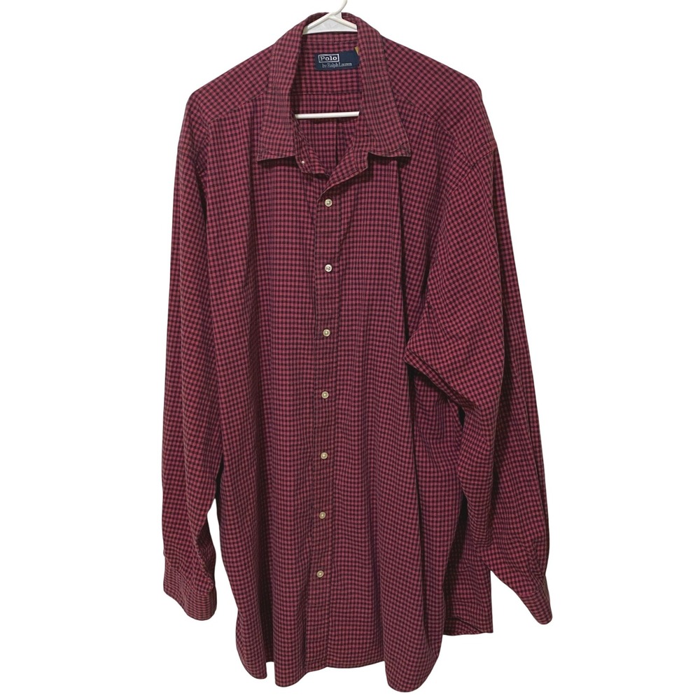 Polo by Ralph Lauren Mens Long Sleeve Plaid Shirt 3XLT Button Down Preppy Casual - Picture 2 of 5